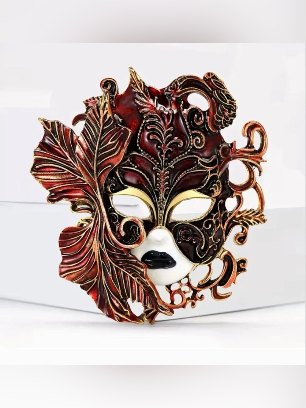Enamel Theater Mask Pendant Brooch Modern New